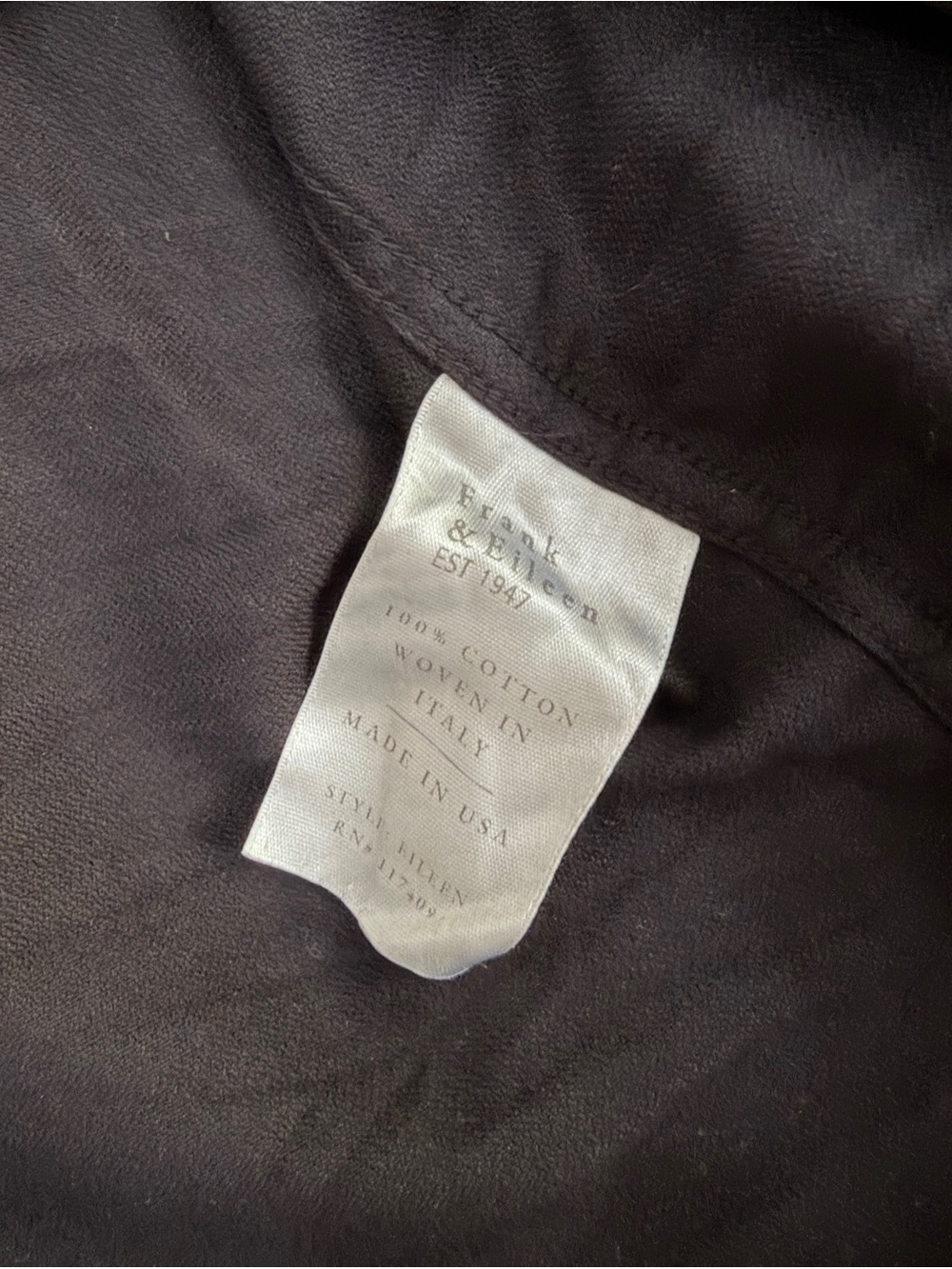 Frank & Eileen Relaxed Button-Up Shirt, Black Famous Denim, Casual Shirt - Picture 5 of 5